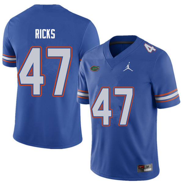 Jordan Brand Men #47 Isaac Ricks Florida Gators College Football Jerseys Sale-Royal - Click Image to Close